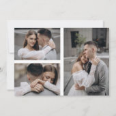 Modern getrouwd 4 foto bruiloft receptie feest kaart (Achterkant)