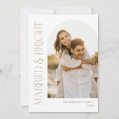Modern Getrouwd en Bright Holiday Arch Fotokaart Kaart (Voorkant)