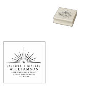 Modern getrouwd stel Elegant retour adres Rubberstempel (Gestempeld)