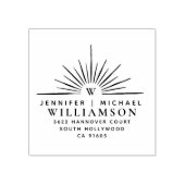 Modern getrouwd stel Elegant retour adres Rubberstempel (Afrduk)