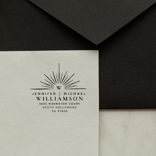 Modern getrouwd stel Elegant retour adres Rubberstempel
