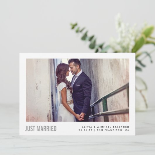 Modern Getrouwd | Trouw Aankondiging (Staand voorkant)