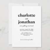 Modern Getrouwd Typografie QR Code Foto Bruiloft Kaart (Voorkant)