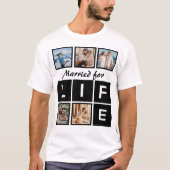 Modern Getrouwd voor het Leven 5 Fotocollage T-shirt (Voorkant)