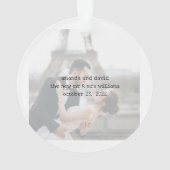 Modern Getrouwd & Vrolijk Foto Namen Kerstmis Ornament (achterkant)