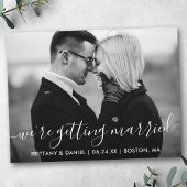 Modern Getting Married Save the Date BW Foto Briefkaart