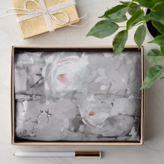 Modern geverfd patroon winterbloemen tissuepapier (Geschenk)