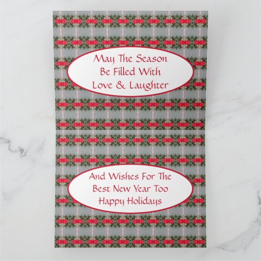 Modern gevierde kerst bedankkaart (Binnen)