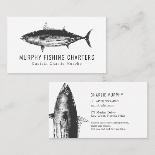 Modern Geviste kapitein Boat Visitekaartje (Voorkant / Achterkant)