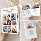 Modern Gevouwen 14-foto Memorial/begrafenisprogram Programma