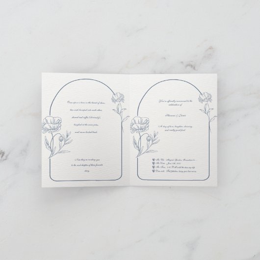 Modern gevouwen bruiloft uitnodigen - elegant en l (Binnen)