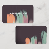 Modern gewaagd origineel abstract verflijnontwerp visitekaartje (Voorkant / Achterkant)