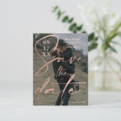 Modern gewaagd roos gouden script, behalve de datu briefkaart (Staand voorkant)