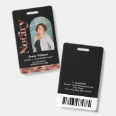 Modern gewaarmerkt notaris akte ondertekeningsagen badge (Voor- en achterkant)