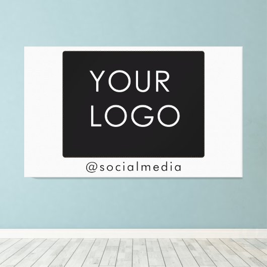Modern gewoon bedrijfs Logo sociale media Canvas Afdruk (Insitu (Houten vloer))