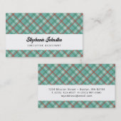 Modern Gewoon Chique Groen Rood Plaid Persoonlijk Contactkaartje (Voorkant / Achterkant)