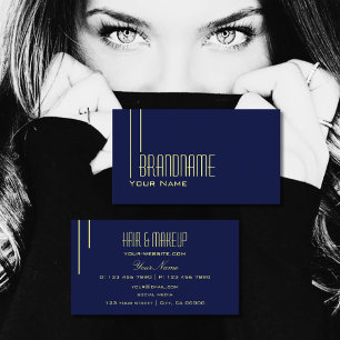 Modern gewoon donkerblauw, eenvoudig en profession visitekaartje