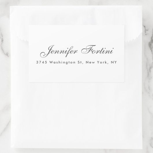 Modern gewoon elegant minimalistisch rechthoekige sticker (Tas)