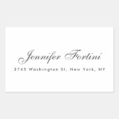 Modern gewoon elegant minimalistisch rechthoekige sticker (Voorkant)