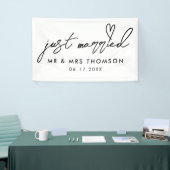 Modern gewoon gehuwd met legant kalligrafie bruilo spandoek (Beurs)