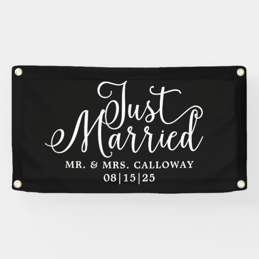 Modern gewoon gehuwde autobanner spandoek (Horizontaal)