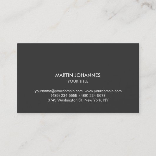 Modern gewoon grijs grafisch Visitekaartje (Voorkant)