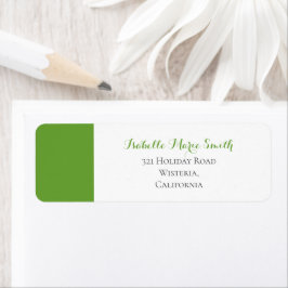 Modern gewoon groen en wit bruiloft, retouradres etiket