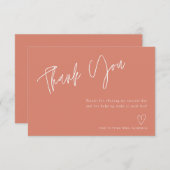 Modern gewoon koraal Vrijgezellenfeest - Hartelijk Bedankkaart (Voorkant / Achterkant)