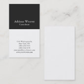 Modern gewoon verticaal donkergrijs, uniek visitekaartje (Voorkant / Achterkant)