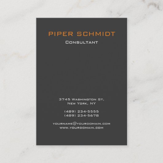 Modern gewoon verticaal Oranje grijs beroep Visitekaartje (Voorkant)