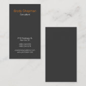 Modern gewoon verticaal Sinaasappel grijs Uniek on Visitekaartje (Voorkant / Achterkant)