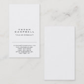 Modern gewoon verticaal wit, uniek schoon visitekaartje (Voorkant / Achterkant)