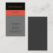 Modern gewoon verticaal zwart rood grijs uniek ont visitekaartje (Voorkant / Achterkant)
