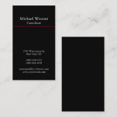 Modern gewoon Verticaal Zwart Rood Uniek Visitekaartje (Voorkant / Achterkant)