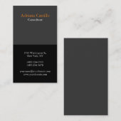 Modern gewoon verticaal zwart, uniek ontwerp visitekaartje (Voorkant / Achterkant)