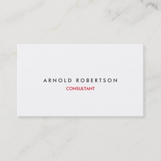 Modern gewoon wit Visitekaartje (Voorkant)