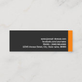 Modern gewoon zwart en Oranje Mini Visitekaartje (Achterkant)