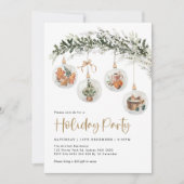 Modern Gezellig Winter Ornament Holiday Party Kaart (Voorkant)