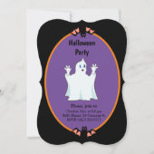Modern Ghost & Bats Halloween Invitation Kaart (Voorkant)