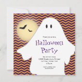 Modern Ghost Halloween Party Kaart (Voorkant)