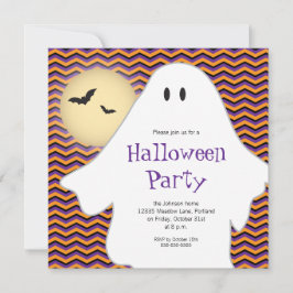 Modern Ghost Halloween Party Kaart