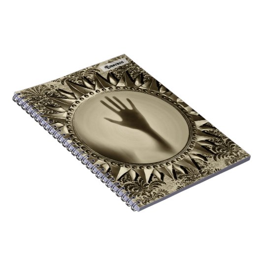 Modern Ghost Hand Reflection - Scary Bronze Mirror Notitieboek (Rechterzijde)