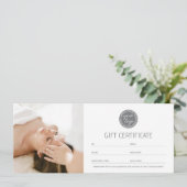 Modern Gift Certificate Custom Photos Logo Card (Staand voorkant)
