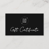 Modern Gift Certificate | Logo Business Name Contactkaartje (Voorkant)
