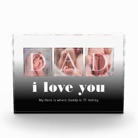 Modern Gift for Dad Photo Block Fotoblokken (Voorkant)