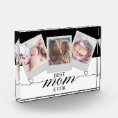 Modern Gift for mam Script Heart Photo Collage Fotoblokken (Links)