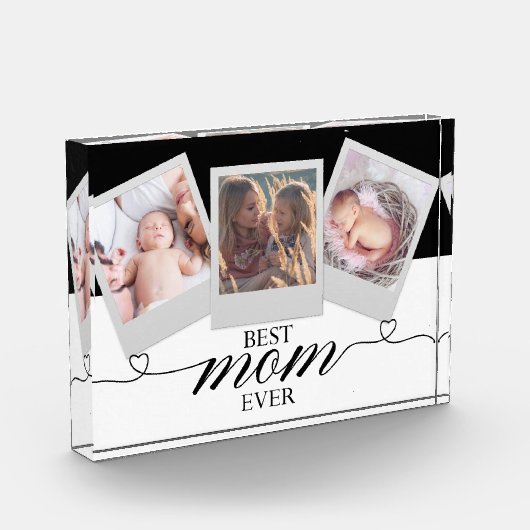 Modern Gift for mam Script Heart Photo Collage Fotoblokken (Links)