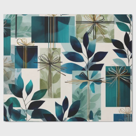 Modern Gift Wrap | Elegant Botanical Design Cadeaupapier (Vlak)