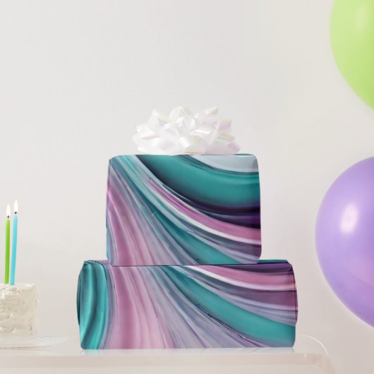 Modern Gift Wrapping-Paarse en Blauwgroen- Cadeaupapier (Feestgeschenken)
