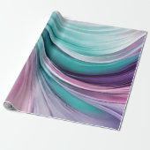 Modern Gift Wrapping-Paarse en Blauwgroen- Cadeaupapier (Uitgerold)